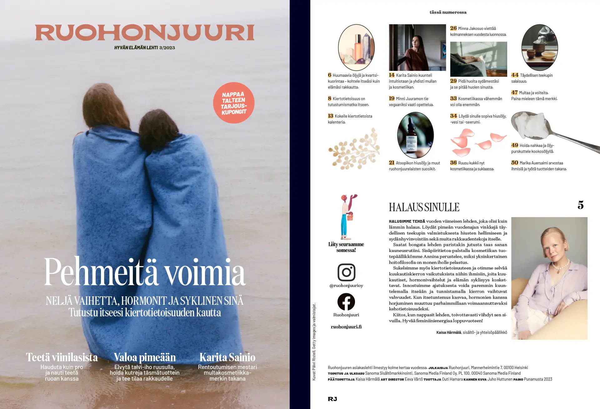 Ruohonjuuri asiakaslehden sivuja