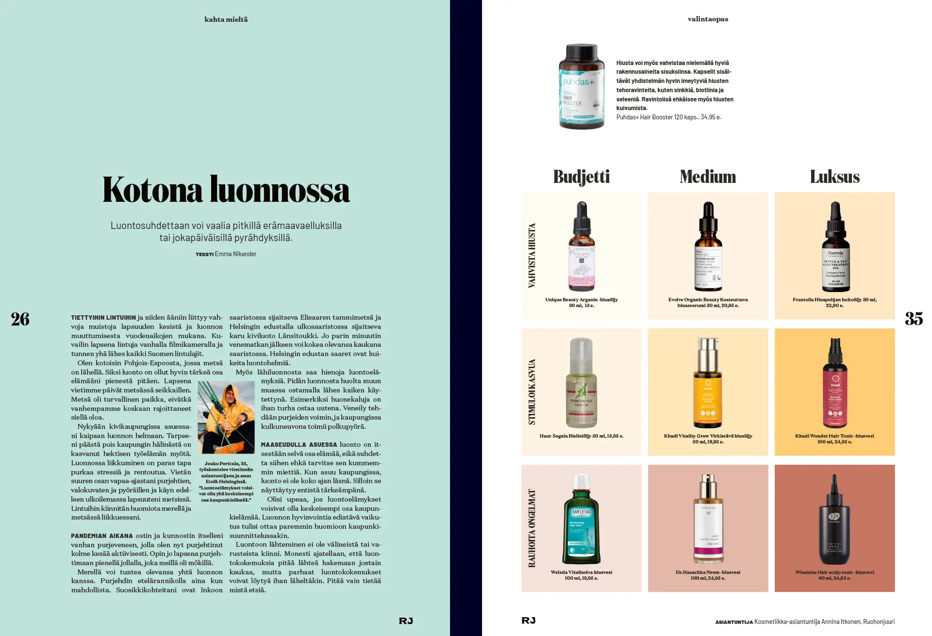 Ruohonjuuri asiakaslehden sivuja