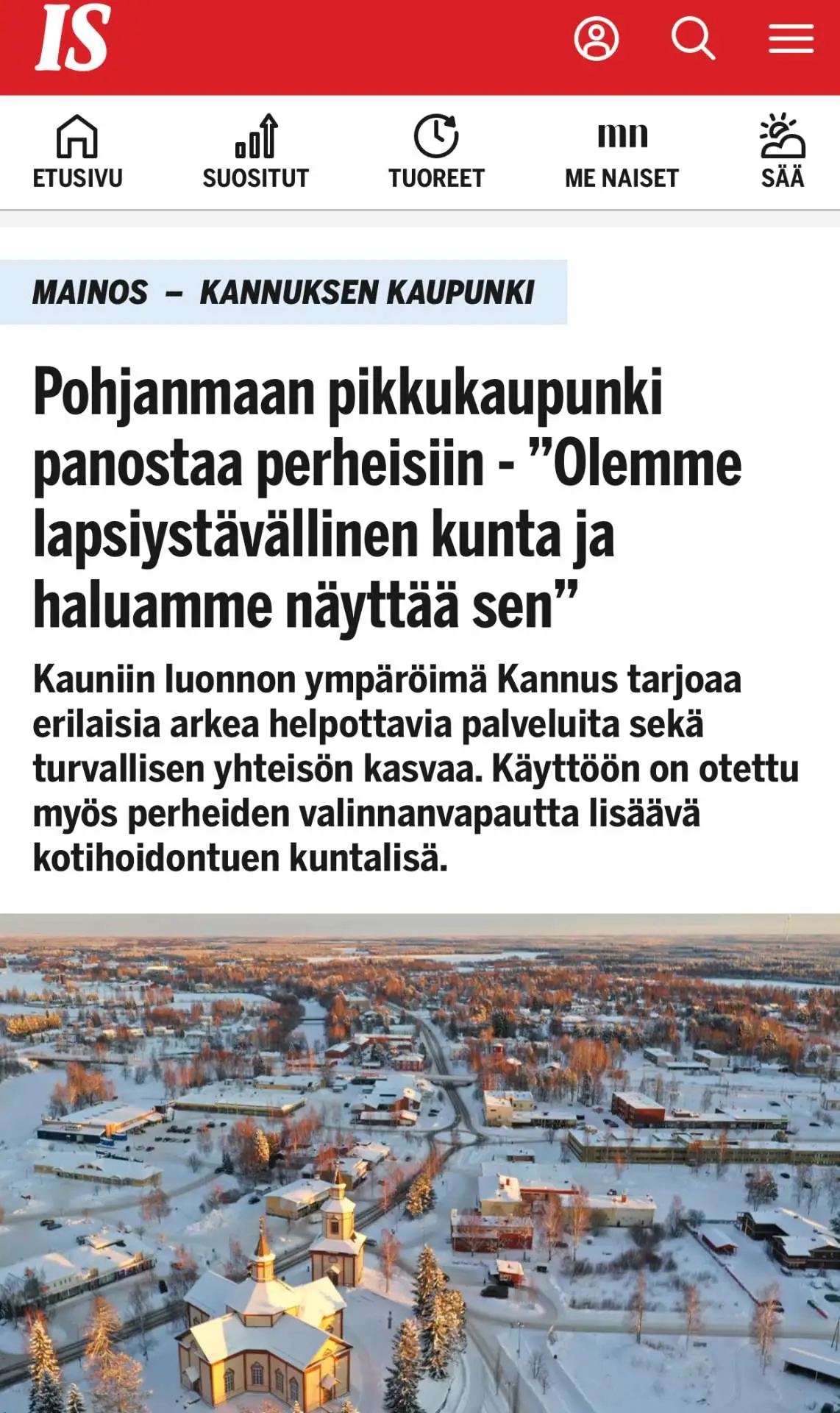 KAnnuksen kauounki IS-artikkelikuva